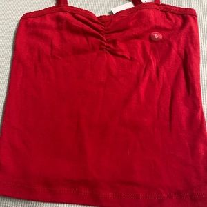 Red cropped top